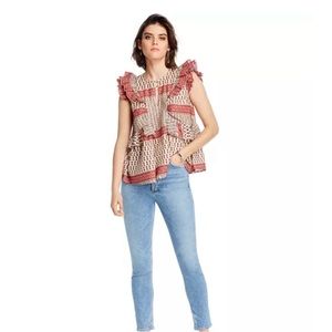 Lini Harriet Printed Ruffle Top